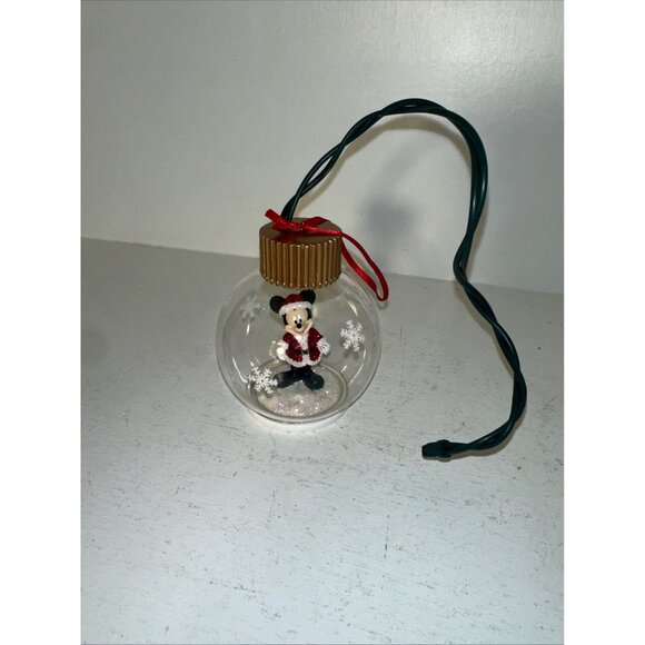 Disney Mickey Mouse Christmas Ornament snow globe  With LED Lights & Glitter Ins - Picture 4 of 5